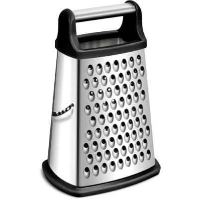 Imagen de VBOK IGFE rallador de 4 lados acero inoxidable, cocina para rallar frutas y verduras, zanahorias, queso, apto lavavajillas