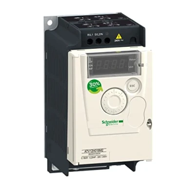 Imagen de Schneider Electric ATV12H037M2 ATV12 Accionamiento de Velocidad Variable con Disipador Calor, 0.37kW, 0.55hp, 200..240V, 1Fases, 143mm x 72mm 121.2mm