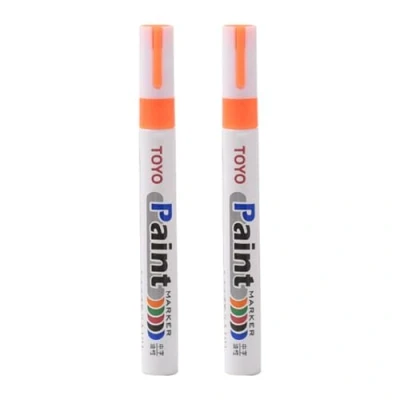 Imagen de Worparsen Rotuladores de pintura para neumáticos, permanentes, impermeables, rellenar con tinta, coche, vehículo, motocicleta, color naranja