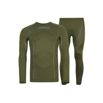 Imagen de Snocks Thermo SET Camiseta interior, Hombre, Talla: Medium, Olive