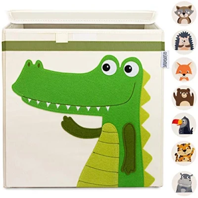 Imagen de GLÜCKSWOLKE Caja Juguetes Almacenaje 15 Motivos I Baules Infantil Cubos Organizador (33x33x33) Cuarto de Niños Contenedor Habitacion Niñas Cesto Dormitorio Bebe (Cocodrilo)