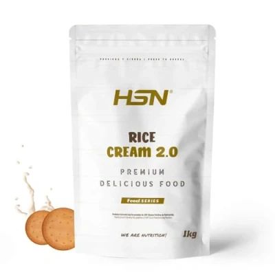 Imagen de HSN Crema de Arroz 2.0 Galleta 1 Kg = 33 Tomas por Envase Sin Azúcares Añadidos, 100% Carbohidratos Puros Textura Extra Fina y Cremosa Rice Porridge No GMO, Vegana, Gluten