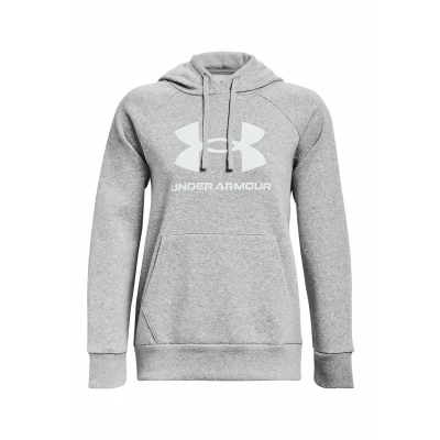 Imagen de Under Armour Rival BIG LOGO Jersey con capucha, Mujer, Talla: Large, Mod gray light heather