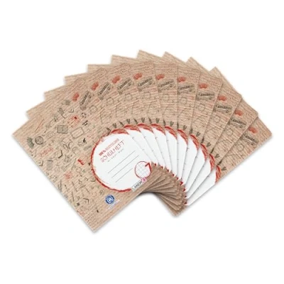 Imagen de Landré Libreta de ejercicios reciclada, A4, cuadriculado, 16 hojas, estilo 7, color rojo, paquete 10