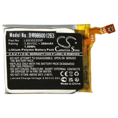 Imagen de vhbw Batería Compatible con Fitbit Versa 3 smartwatch, Reloj de Actividad (260 mAh, 3,85 V, Li Poli)