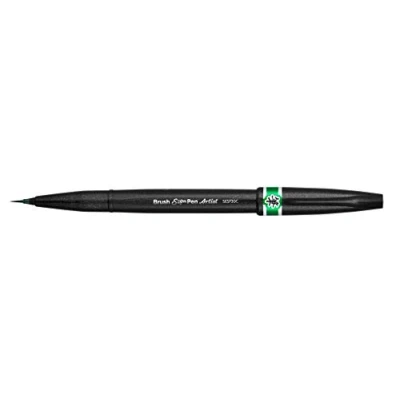 Imagen de Pentel PLSESF30CD Rotulador Artist con punta de pincel extrafina. Color verde