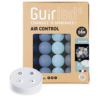 Imagen de GuirLED Guirnalda luminosa bolas de algodón LED USB Mando a distancia inalámbrico Luz nocturna bebé 2h Adaptador red doble 2A incluido 4 intensidades 16 1,6 m Byzantin
