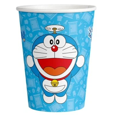 Imagen de ALMACENESADAN, 5064; 8 vasos de carton ideal para fiestas y cumpleaños la licencia Doraemon; capacidad 220 ml; paquete Doraemon