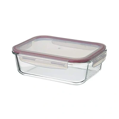 Imagen de LOLAhome Fiambrera de cristal varias medidas Recipiente hermético vidrio borosilicato transparente apto para microondas, horno hasta 400ºC y congelador (1500ml)