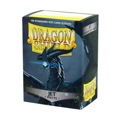 Imagen de Arcane Tinmen ART11024 Sleeves: Dragon Shield Matte Jet (100) Standard Size 100pk Jet, Black