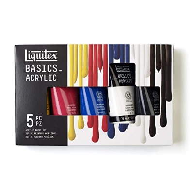 Imagen de Liquitex BASICS, Set de Pintura Acrílica Studio, 5 Tubos 75 mL, colores surtidos