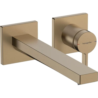 Imagen de hansgrohe Tecturis E grifo lavabo empotrado con desagüe, monomando 22,5 cm, mezclador ahorro de agua (EcoSmart+), bronce cepillado, 73051140