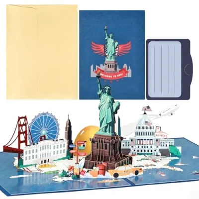 Imagen de Joyoldelf tarjeta de regalo 3D Estados Unidos, para viajes Unidos o luna miel, cupón, cupón viaje cumpleaños, Nueva York