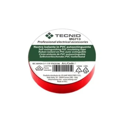 Imagen de PVC insulating tape, thickness 0.13 mm, 15 mm x 10 m. Red