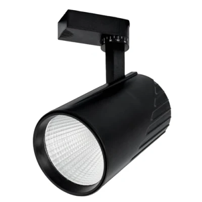 Imagen de Jandei Foco Techo Led Carril 30W, Blanco Neutro 4200K, 3000 Lúmenes, 185V 265V AC Monofásico, Aluminio Vestidor, Escaparate, Tienda, Oficina. Color Negro