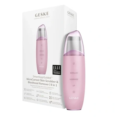 Imagen de GESKE SmartAppGuided™ MicroCurrent Skin Scrubber &amp; Blackhead Remover 9 en 1 Cuidado de la piel Limpieza facial Antiedad Lifting profesional Eliminador puntos negros