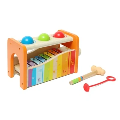 Imagen de Hape Golpea Pelotas Xilófono, Premiado Juguete Musical para Tocar de Madera Duradero Niños y Niñas Pequeños, Multifuncional con Colores Vivos