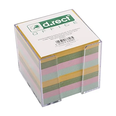 Imagen de D.RECT Caja de Notas Plástico 85x85x80mm Bloc aprox. 700 Hojas, Multicolor Relleno
