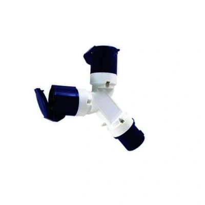 Imagen de Enchufe industrial Adaptador CETAC macho a 2 x hembra 2P+T 16A 250V IP44 (Adaptador industrial)