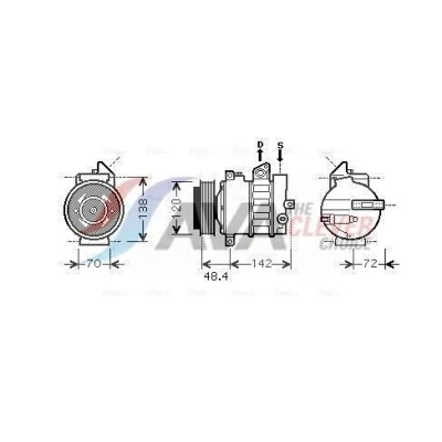 Imagen de AVA COOLING SYSTEMS MSAK437 Compresor de Aire Acondicionado MERCEDES BENZ: Clase E Sedán, CLK Coupé, C Sedán