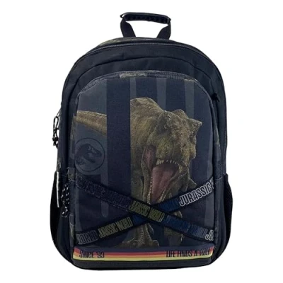 Imagen de Jurassic World Mochila 43cm Adaptable a Trolley, Material escolar, Backpack, Multicolor, Unisex, Parque Jurásico, Producto oficial (CyP Brands)