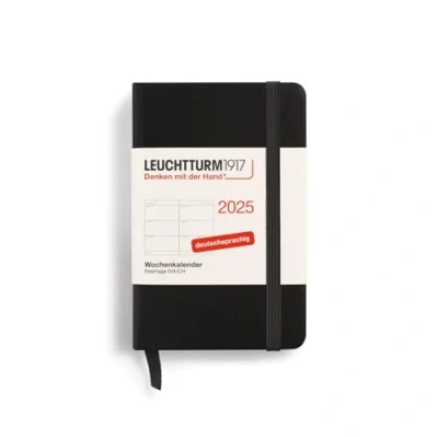 Imagen de LEUCHTTURM1917 370557 Agenda semanal 2025, Mini A7, tapa dura, planificador de 12 meses, 80 g, rayado, negro