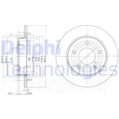 Imagen de DELPHI BG4025C Disco de freno 265, 11 5 macizo revestido sin procesar cojinete rueda, anillo sensor ABS MAZDA: 3 Hatchback, 5, Berlina