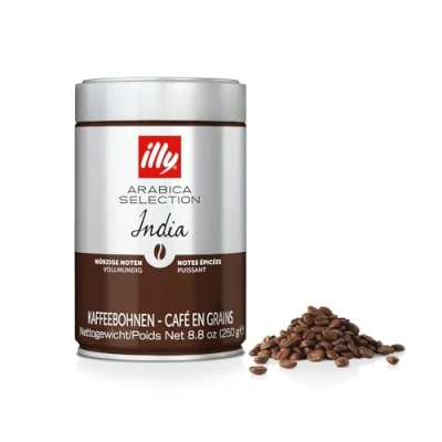 Imagen de illy Coffee Beans, Selección de granos café arábica lujo, India, 250 g