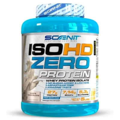 Imagen de ISOHD Zero protein 100% whey isolate, proteinas para el desarrollo muscular masa con aminoácidos isolate 2,27 kg (Choco blanco)