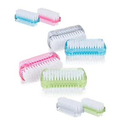 Imagen de Relaxdays Uñas, Pack de 8, Cepillo Doble Cara Cerdas Duras, Plástico, 3,5x8,5x3,5 cm, Surtido Colores