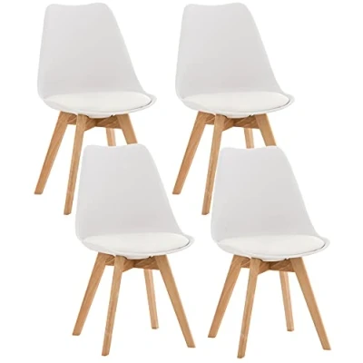 Imagen de CLP Set de 4 Sillas Comedor Linares En Terciopelo, Tela o Simil Cuero I Salón Nórdica Con Base Madera, Color:negro, Material base:Tela