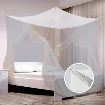 Imagen de HOOPOE Mosquitera Cama,Grande Dosel Cama Redes Antimosquitos para Individual y Doble, Mosquiteras Viaje Blanco Portátil Malla Fina Viajes Hogar 200x180x165 cm