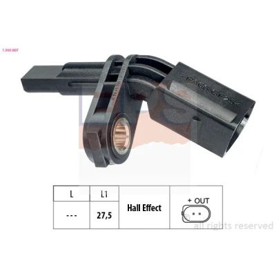 Imagen de EPS 1.960.007 Sensor de ABS Made in Italy OE Equivalent VOLKSWAGEN: Golf 6, Tiguan I, 7, SEAT: Leon II Hatchback, Altea XL, III ST