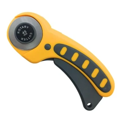 Imagen de RAYLU PAPER Cúter rotativo profesional de 45 mm, cortador tela giratorio para manualidades, herramienta corte circular con mango ergonómico y bloqueo seguridad (Modelo 190)