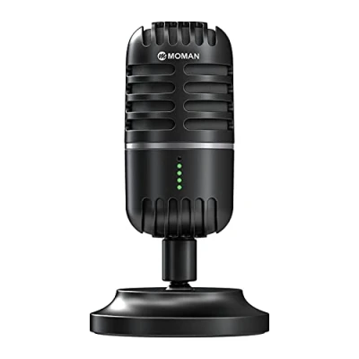 Imagen de micrófono PC, Streaming para PS4, PS5, micrófonos condensadores USB C Juegos, Podcast, grabación, Streaming, con Silencio/Ganancia, Adaptador teléfono, Compatible Mac,