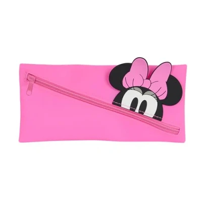 Imagen de Safta Minnie Portatodo Caritas, Estuche Infantil, Niño, Ideal para Niños en Edad Escolar, Cómodo y Versátil, Calidad Resistencia, 22x1x11 cm, Color Rosa