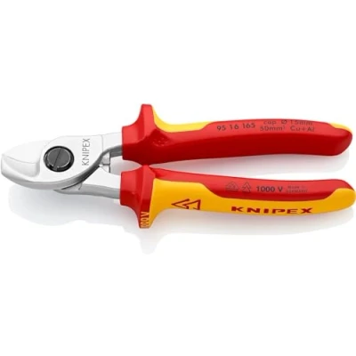 Imagen de Knipex Tijeras cortacables cromado, aislados con fundas multicomponentes, según norma VDE 165 mm 95 16