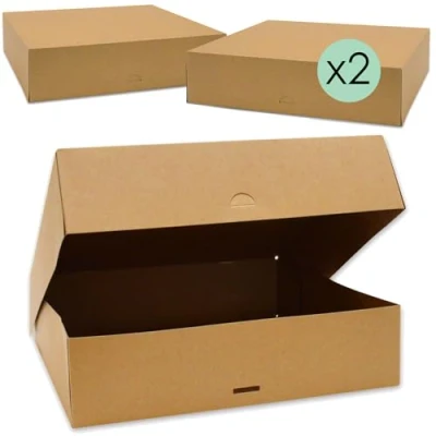 Imagen de SCRAP COOKING ScrapCooking 2 Cajas Para Tartas 32 x 8 cm Cartón Alimentario Transporte de Pasteles, Roscón Reyes, Pizzas, Redondas Fabricado en Europa 5501