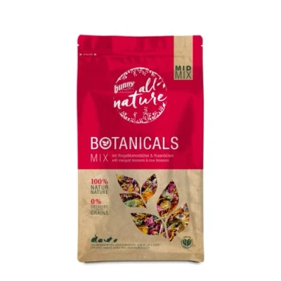 Imagen de Bunny Nature BOTANICALS Mid Mix con Flores de caléndula y pétalos Rosa, 130 g, alimento complementario para Conejos Enanos, cobayas, Chinchillas Degus