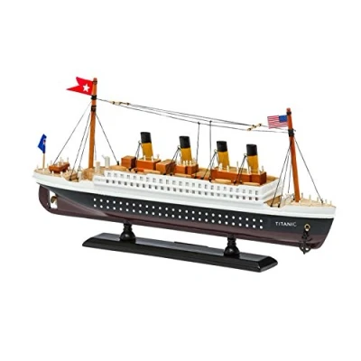 Imagen de aubaho Nave Modelo del Buque Titanic Madera marítima 35cm no Hay Kit