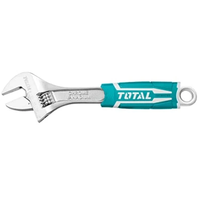 Imagen de TOTAL Llave Ajustable con Moleta Central Longitud de 250 mm Apertura 0 a 35 Herramienta para Aflojar y Montar Tuercas Tornillos Cabeza Hexagonal Cromo Vanadio