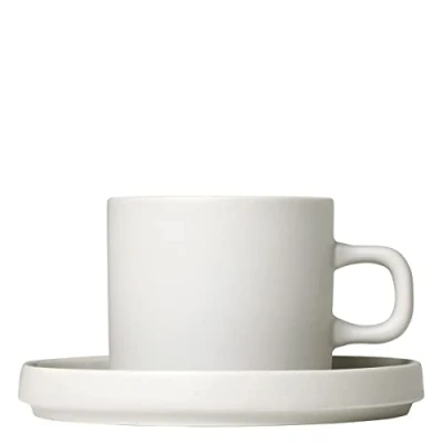Imagen de blomus PILAR Set de 2 tazas café loza, Moonbeam, 200 ml capacidad, elegante y apto para lavavajillas