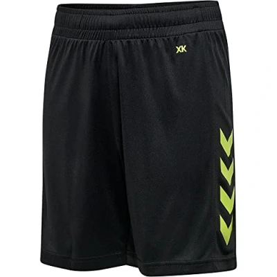 Imagen de hummel hmlCORE XK Poly Shorts Kids, Pantalones Cortos niños Unisex, Black/Lime Popsicle, 176