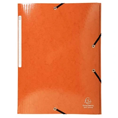 Imagen de Exacompta Carpeta (iderama con 3 solapas y goma, 425 g/m2, A4, capacidad máxima, cartón Manila, Naranja