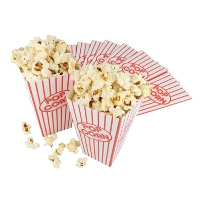 Imagen de HENBRANDT Lote de 10 cajas pequeñas para palomitas maíz, 14 x 7,5 cm, diseño retro, caramelos, contenedor fiestas cumpleaños, noches cine y Navidad