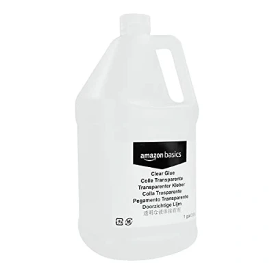 Imagen de Amazon Basics Pegamento líquido transparente escolar lavable multiusos, ideal para hacer masilla, botella de 3,78 litros, 1 unidad