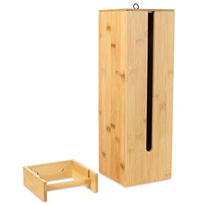 Imagen de Schramm® Juego de bambú portarrollos Papel higiénico pie 13,5 x 42 cm Incl. Soporte Pared