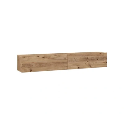 Imagen de [en.casa] Mueble TV Suspendido Mesa Tele de Pared con 2 Puertas Aglomerado Recubierto Melamina 180 x 32 30 cm Roble Rústico