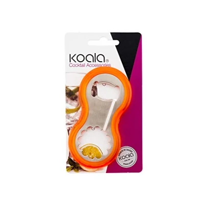 Imagen de Koala Spain Abridor de Acero Inoxidable, para Abrir Cervezas y Tapones Rosca, Borde Plástico Color Naranja
