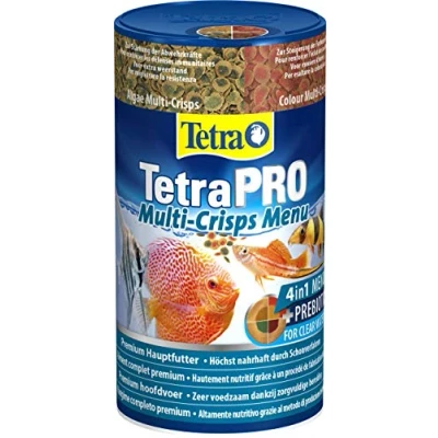 Imagen de TetraPRO Multi Crisps Menu Menú con alimento completo, 4 distintos para una dieta variada, lata 250 ml